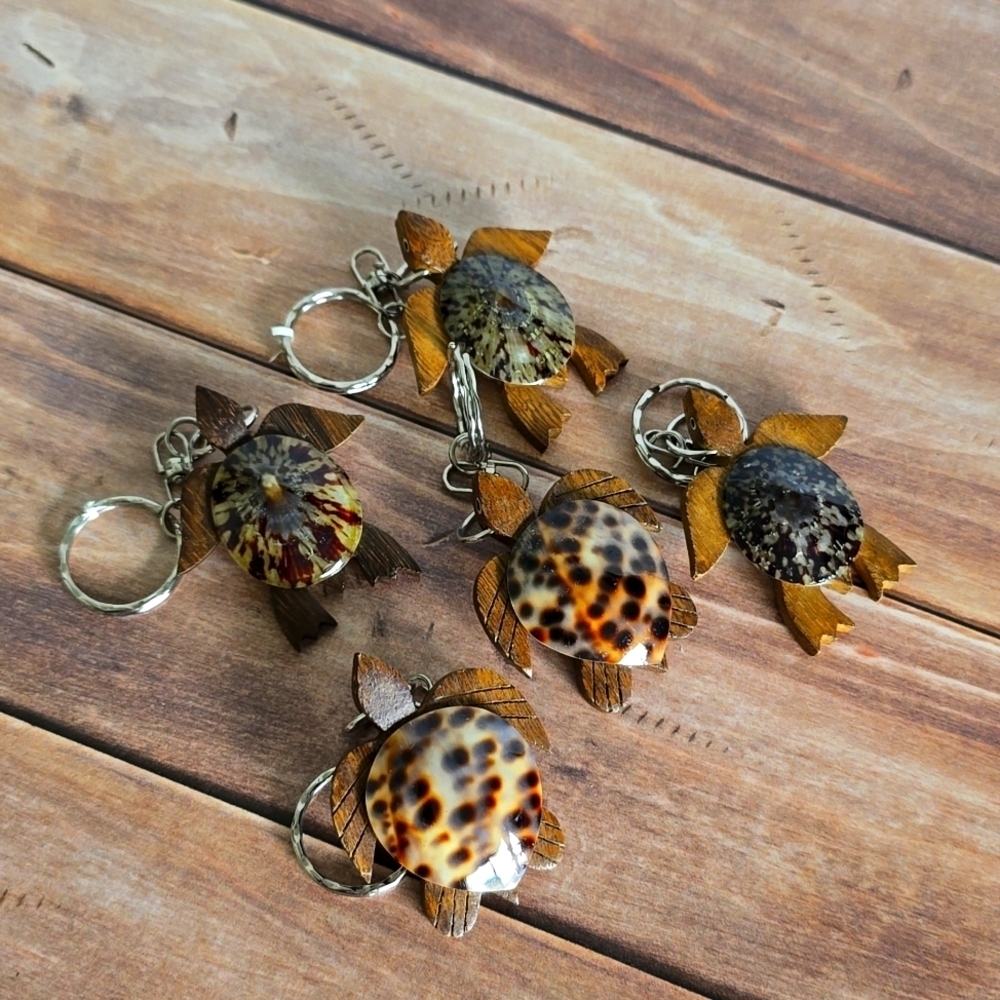 💜 - TORTOISE WOOD TURTLE KEY CHAIN BUNDLE